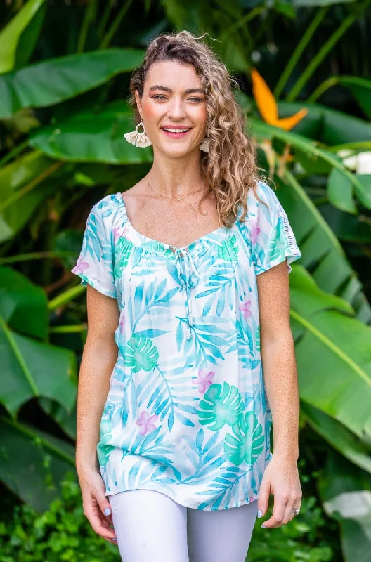 Gigi Top / Turquoise Palm