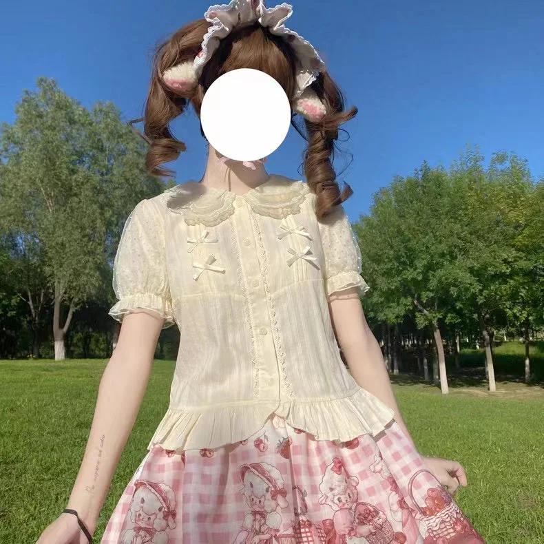 (Buyforme)Yaya~Little Fluttershy~Multi-Colored Cotton Lolita Shirt