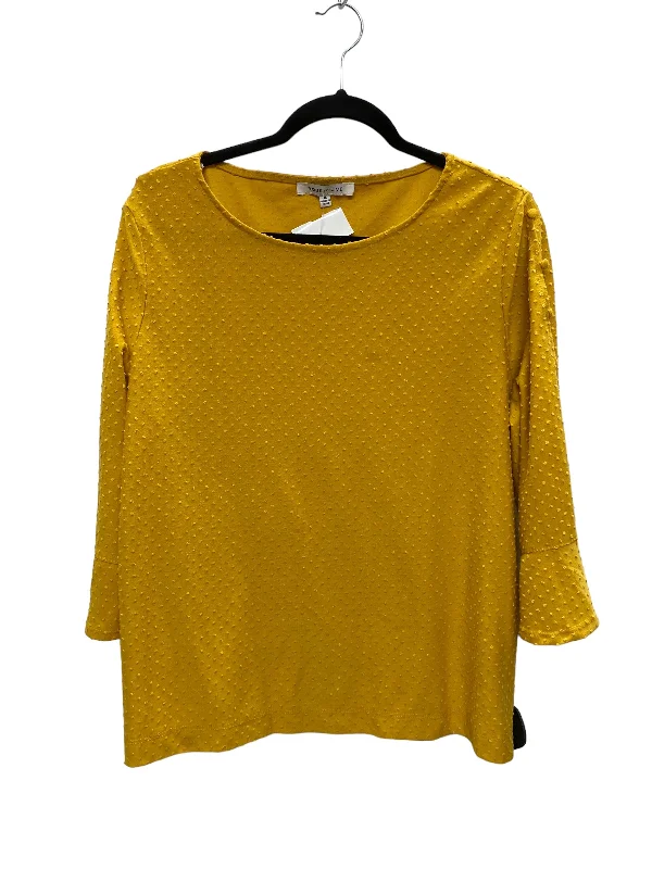 Top Long Sleeve By Rose And Olive In Yellow, Size: Xl