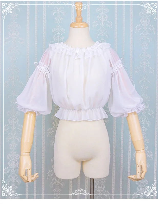 Eieyomi-Middle Sleeve Chiffon Lolita Blouse