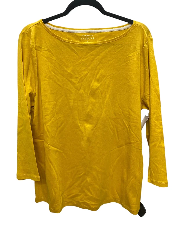 Top Long Sleeve Basic By Talbots In Yellow, Size: Xl