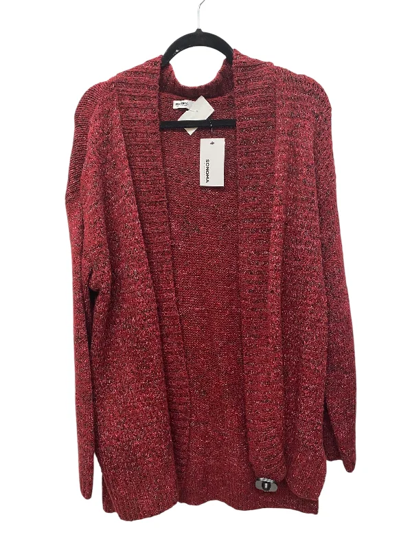 Sweater Cardigan By Sonoma In Red, Size: M