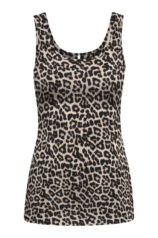 Only - Onllive Love S/L Tank Top - 4741202 Asphalt Tikkie Leo