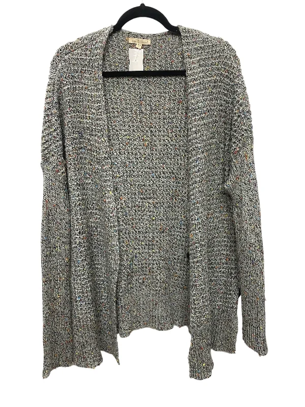 Sweater Cardigan By Hem & Thread In Grey, Size: M