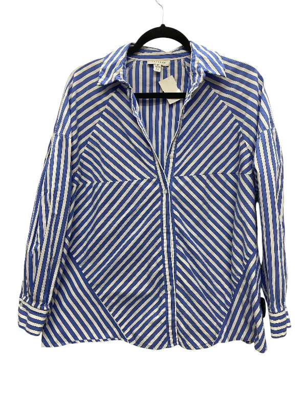 Top Long Sleeve By Top Shop In Striped Pattern, Size: S