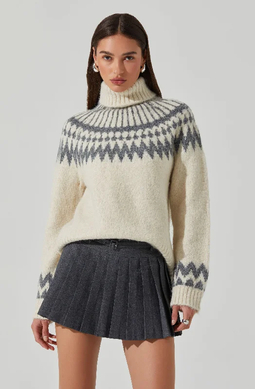 Weekend Specials to Grab Leka Fair Isle Turtleneck Sweater