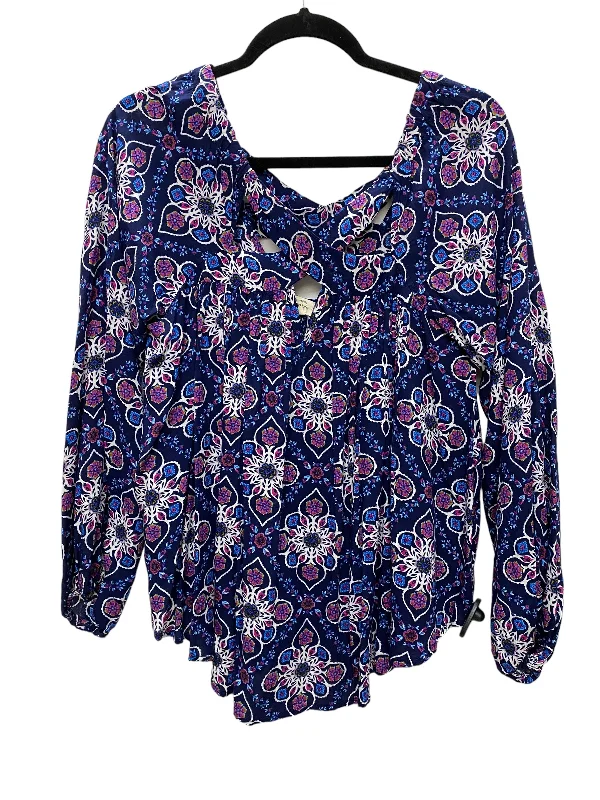 Top Long Sleeve By Entro In Blue & Purple, Size: M